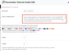 Screenshot highlighting place to paste URL or embed code